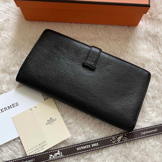 545 美品 HERMES エルメス 2つ折り ベアン スフレ 長財布-