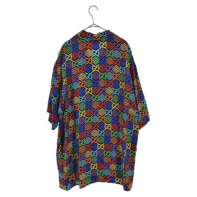 Gucci(グッチ)のGUCCI グッチ 20SS Psychedelic GG Print S/S SHIRT 601604 ZADGM サイケデリック GG総柄 開閉シルク半袖シャツ マルチ メンズのトップス(シャツ)の商品写真