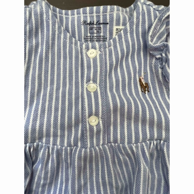 Ralph Lauren(ラルフローレン)のラルフローレンベビーロンパース70 ブルーストラップ キッズ/ベビー/マタニティのベビー服(~85cm)(ロンパース)の商品写真