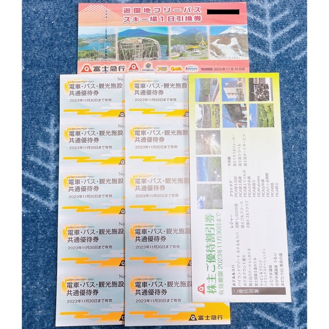 18%OFF】 3名分 富士急行 株主優待券 10枚分 フリーパス 1枚 富士急