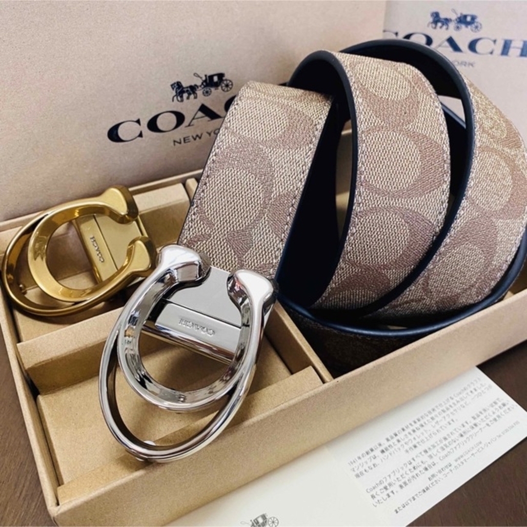 COACH(コーチ)のCOACHコーチ新品正規品リバーシブルレザーベルト回転バックル メンズのファッション小物(ベルト)の商品写真