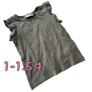 ネクスト(NEXT)の●未使用●1-1.5才　カーキ　フリル袖　タンクトップ(Ｔシャツ)