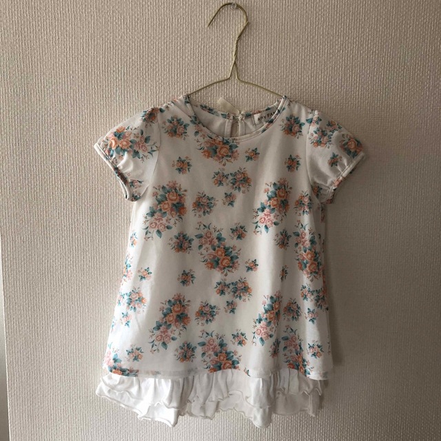 anyFAM(エニィファム)の110cm anyFAMバックリボン シアー カットソー キッズ/ベビー/マタニティのキッズ服女の子用(90cm~)(Tシャツ/カットソー)の商品写真