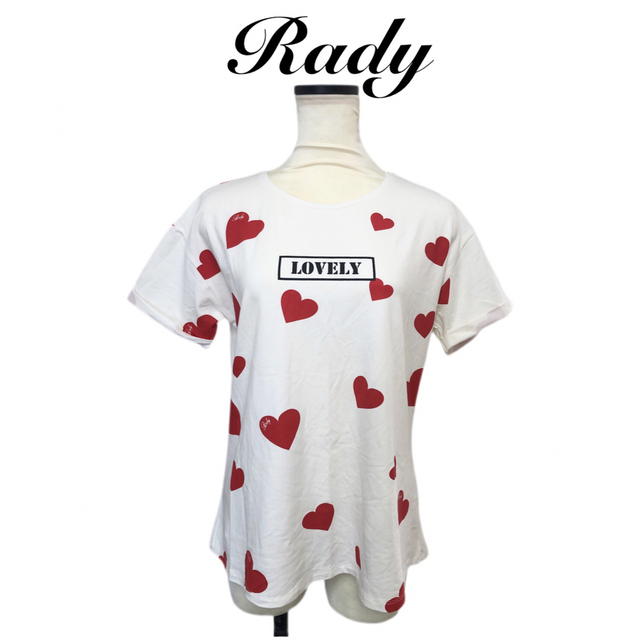 Rady(レディー)のRady LOVEY ハート Tシャツ Fサイズ ホワイト レディースのトップス(Tシャツ(半袖/袖なし))の商品写真