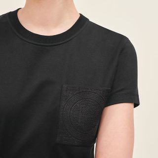 エルメス(Hermes)の【新品未使用】エルメス Tシャツ 刺繍入りポケット 34 ブラック(Tシャツ(半袖/袖なし))