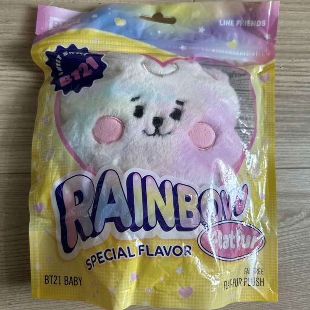 BT21(ビーティーイシビル)の公式　BT21 レインボー　ベビーぬいぐるみ COOKY ♡RJ エンタメ/ホビーのおもちゃ/ぬいぐるみ(キャラクターグッズ)の商品写真