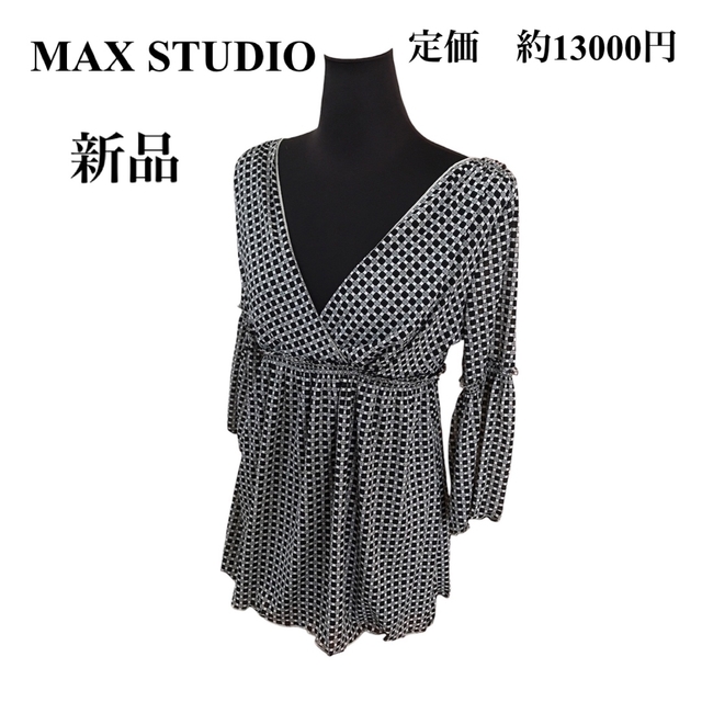 other(アザー)の【新品】MAX STUDIO マックススタジオ　ブラウス　総柄 レディースのトップス(シャツ/ブラウス(長袖/七分))の商品写真