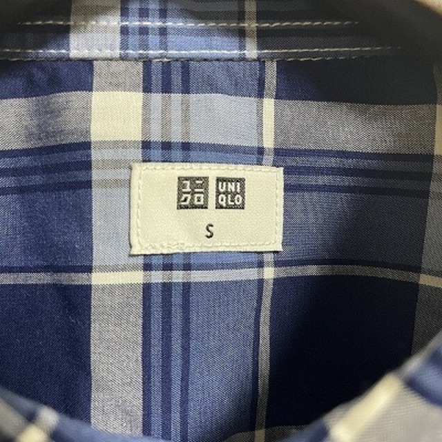 UNIQLO(ユニクロ)のユニクロ UNIQLO シャツ チェック ギンガム 半袖 S ブルー メンズのトップス(シャツ)の商品写真