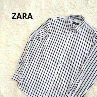 ザラ(ZARA)の【古着】ZARA ストライプシャツ　スリムフィット　L(シャツ)