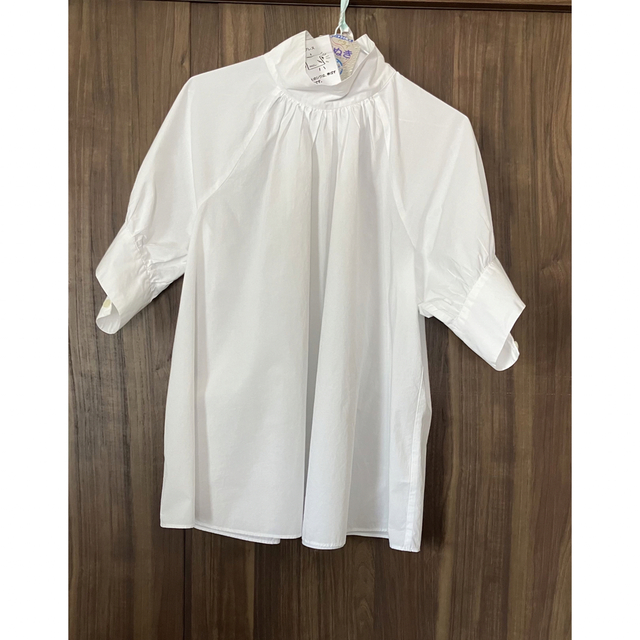 CLANE STAND UP COLLAR GATHER TOPS-eastgate.mk
