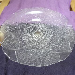 高級 クリスタル ガラス コンポート 回転 式 プレート 大皿 盛り 皿 飾り皿