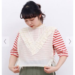 ドットアンドストライプスチャイルドウーマン(Dot&Stripes CHILDWOMAN)の【限定価格】CHILD WOMAN コットンメッシュ レースノースリーブブラウス(その他)