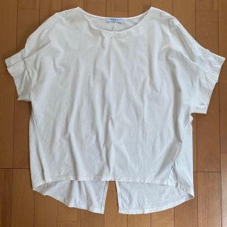 ローズバッド(ROSE BUD)のROSE BUD ローズバッド　ボリューム袖　カットソー　美品　白　チュニック(カットソー(半袖/袖なし))