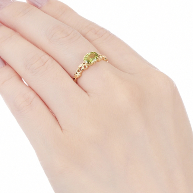 JEWELRY TSUTSUMI - 購入書あり K10イエローゴールドペリドットリング
