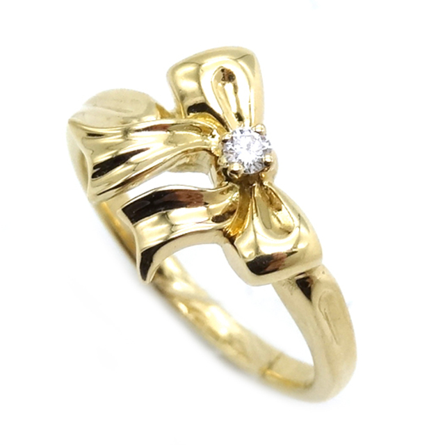 ティファニー リボンダイヤ リング K18 イエローゴールド 指輪 約10.5号 ジュエリー Tiffany＆Co.