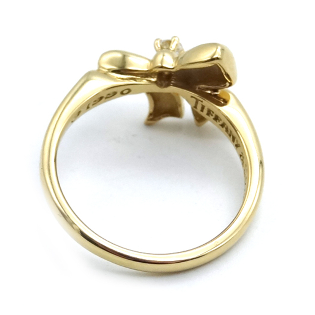 ティファニー リボンダイヤ リング K18 イエローゴールド 指輪 約10.5号 ジュエリー Tiffany＆Co.