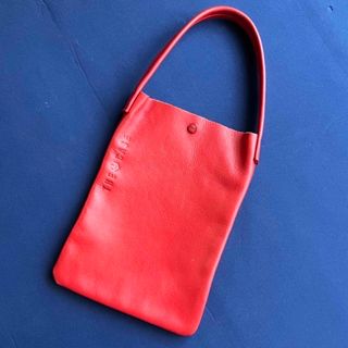 ザケース(THE CASE)のCOW LEATHER TOTE  MINI  牛革レザートートミニ レッド(トートバッグ)