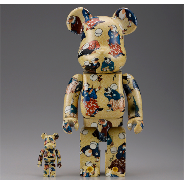 MEDICOM TOY - BE@RBRICK 歌川国芳「流行猫の曲鞠」 100% & 400%