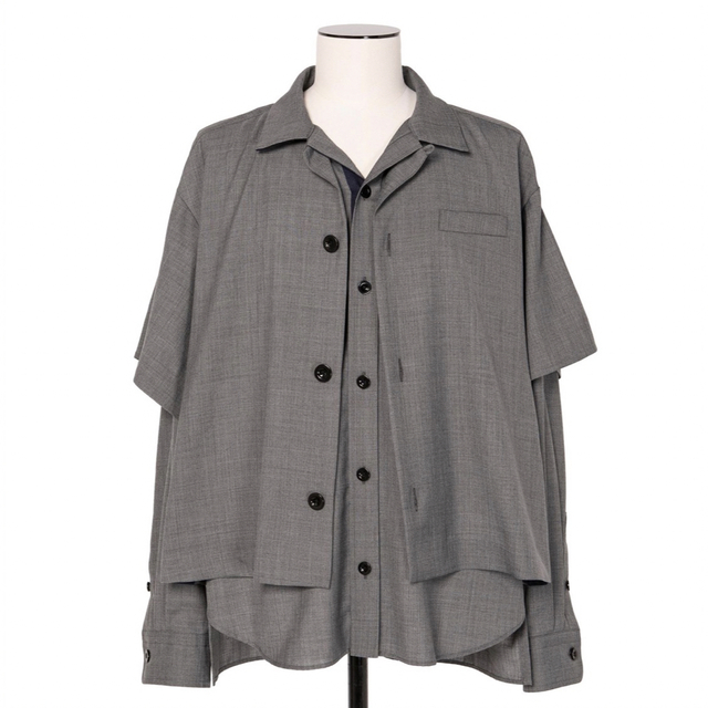 sacai(サカイ)のsacai 22aw Suiting Layered Shirt size3 メンズのトップス(シャツ)の商品写真