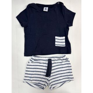 プチバトー(PETIT BATEAU)のプチバトー★コットンリネン半袖T &パンツ★12m(Ｔシャツ)