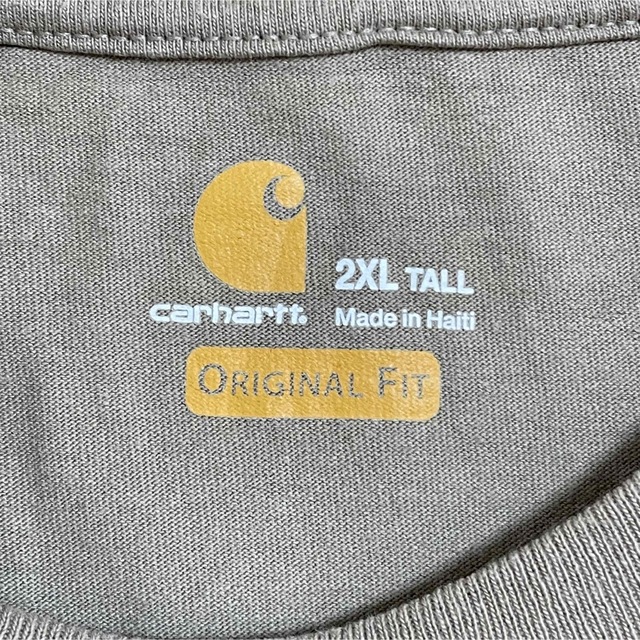 carhartt(カーハート)の【Carhartt】2XL ビッグシルエット ポケT カーハート ベージュ 古着 メンズのトップス(Tシャツ/カットソー(半袖/袖なし))の商品写真