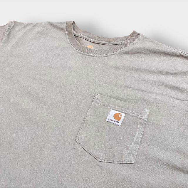 carhartt(カーハート)の【Carhartt】2XL ビッグシルエット ポケT カーハート ベージュ 古着 メンズのトップス(Tシャツ/カットソー(半袖/袖なし))の商品写真