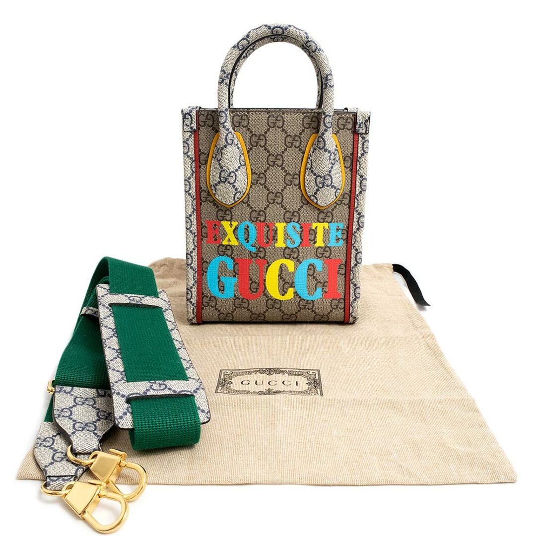 グッチ EXQUISITE ミニ トート 2way ショルダー ハンドバッグ 斜め掛け GGスプリームキャンバス マルチカラー ベージュ 699406  GUCCI（新品・未使用品）