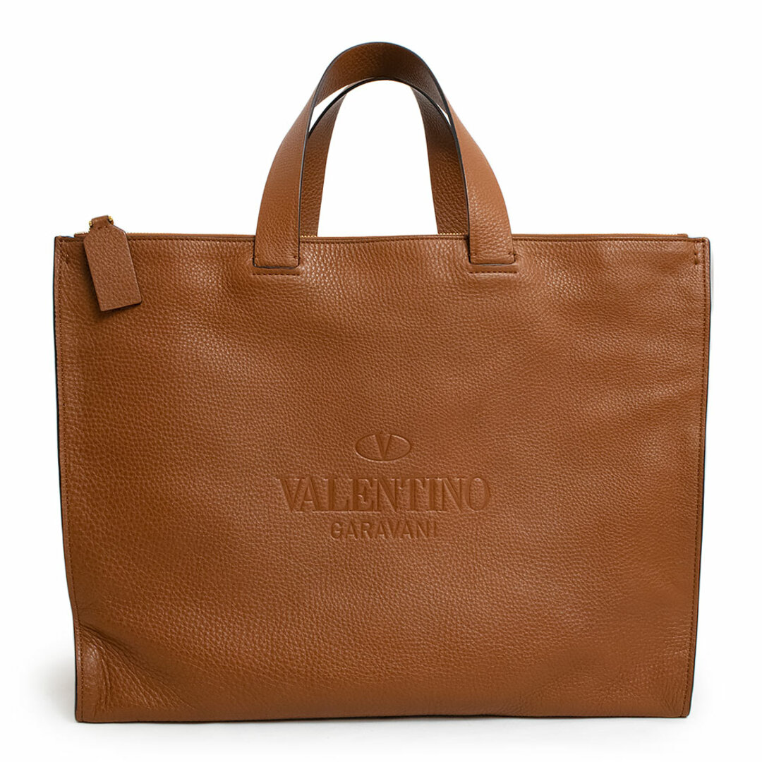 ヴァレンティノ ガラヴァーニ アイデンティティ レザー トート ハンドバッグ カーフスキン ブラウン 茶 Valentino Garavani（未使用　展示品）