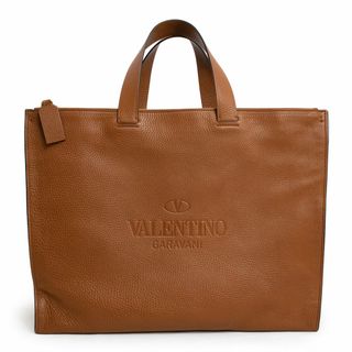 ヴァレンティノガラヴァーニ(valentino garavani)のヴァレンティノ ガラヴァーニ アイデンティティ レザー トート ハンドバッグ カーフスキン ブラウン 茶 Valentino Garavani（未使用保管品）(ハンドバッグ)