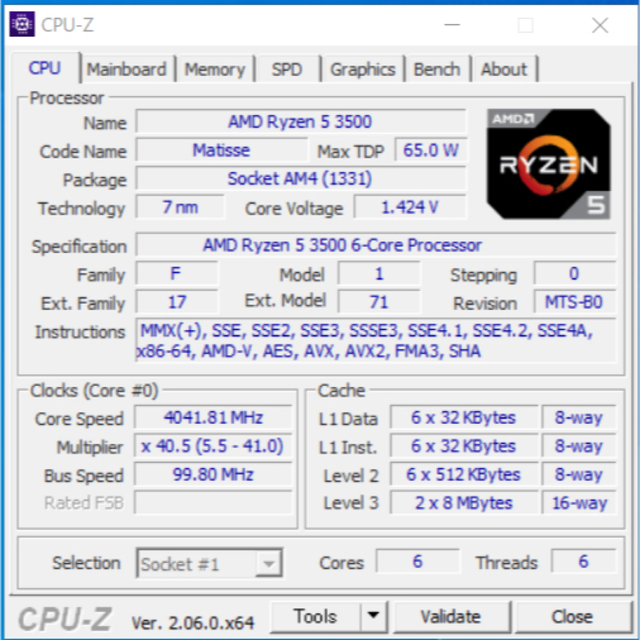 CPU Ryzen5 3500 4