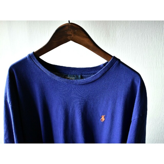 POLO RALPH LAUREN(ポロラルフローレン)の古着★90s ポロバイラルフローレン ワンポイント刺繍 シングルステッチTシャツ メンズのトップス(Tシャツ/カットソー(半袖/袖なし))の商品写真