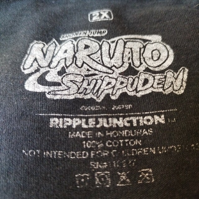 激レア00s 当時物 海外製NARUTO疾風伝 ナルトアニメTシャツtシャツ黒