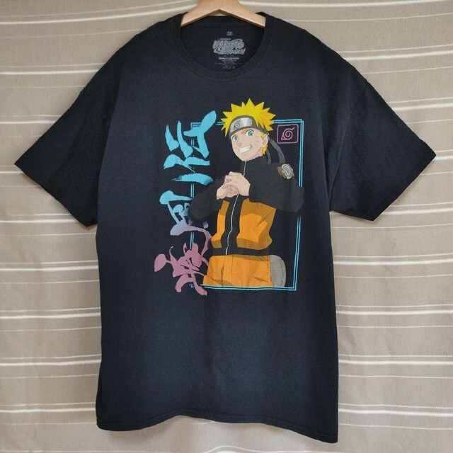 90s USA製　ナルト　NARUTO 黒Tシャツ　プリント