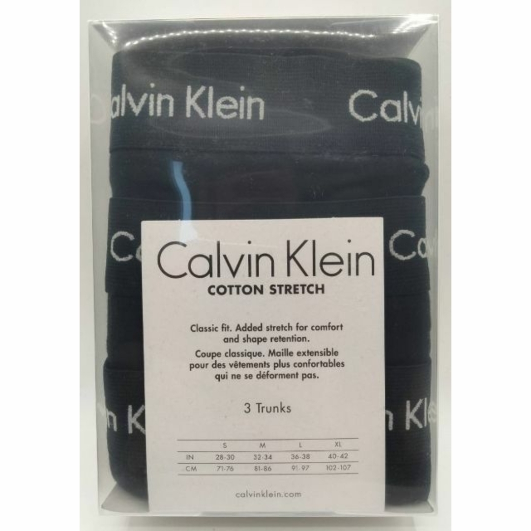 Calvin Klein(カルバンクライン)の【Ｍサイズ】カルバンクライン コットンストレッチ ボクサー 黒 3枚 メンズのアンダーウェア(ボクサーパンツ)の商品写真