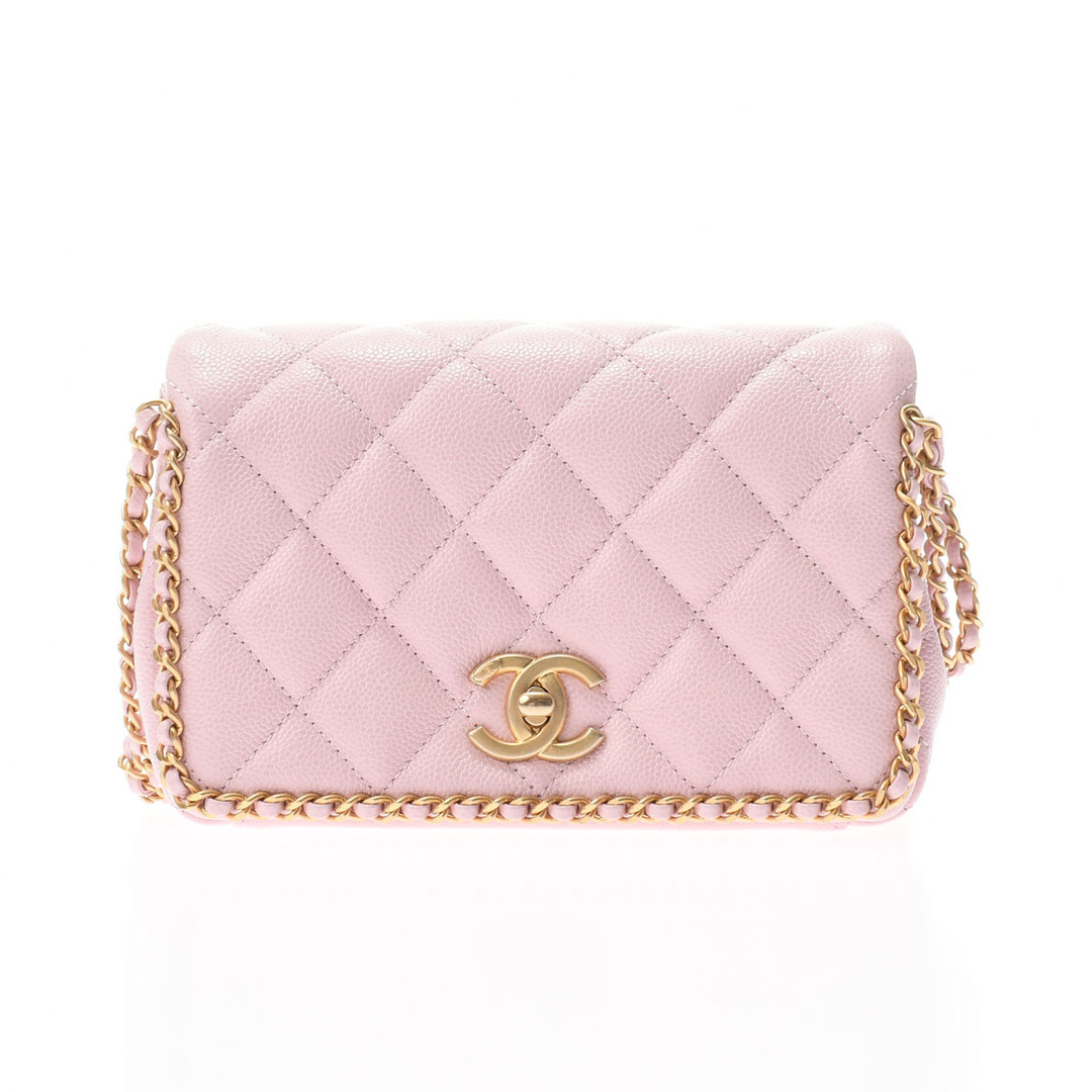 未使用 シャネル CHANEL AS3467 ランダム品番 レディース ショルダーバッグ マトラッセ ピンク /ゴールド金具 ソフトカーフスキン