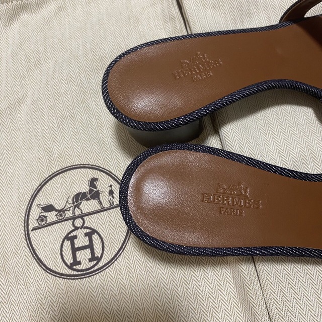 Hermes(エルメス)のHERMES エルメス レディース サンダル オアジス デニム 37サイズ レディースの靴/シューズ(サンダル)の商品写真