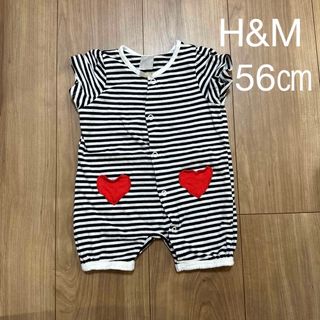 エイチアンドエム(H&M)の最終価格⭐︎H&M ボーダーロンパース　56㎝(ロンパース)