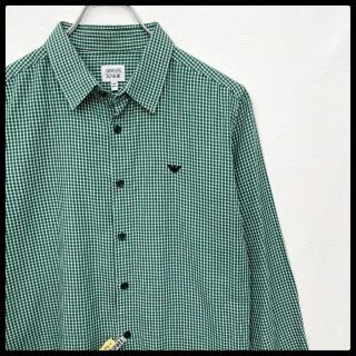 アルマーニ ジュニア(ARMANI JUNIOR)の【美品】ARMANI JUNIOR　アルマーニ　チェック 長袖シャツ 14A(シャツ)