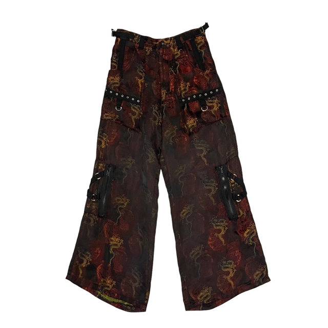 Dragon Embroidered Chinese Wide Cargos