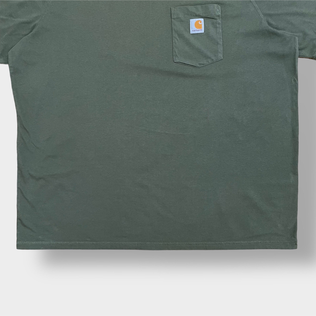 carhartt(カーハート)の【Carhartt】2XL ビッグサイズ ポケットTシャツ ラグラン カーキ メンズのトップス(Tシャツ/カットソー(半袖/袖なし))の商品写真