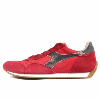 ディアドラ(DIADORA)のdiadora ディアドラ サイズ:25.5cm ストーンウォッシュ加工 パンチング スエード レザー スニーカー Equipe Suede SW ローカット HERITAGE ヘリテージ レッド US7.5 シューズ ブランド【メンズ】【中古】【新品同様】(スニーカー)