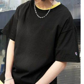 チャンピオン(Champion)のチャンピオン コットン ワッペン Tシャツ(1/2スリーブ) 無地Tee 黒 L(Tシャツ/カットソー(半袖/袖なし))