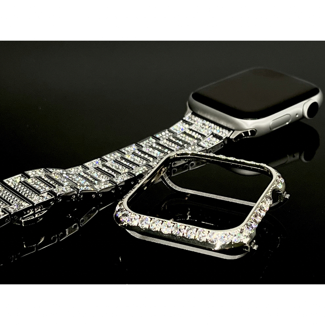 Apple Watch 銀　カバー　高級ステンレス　バンド　アップルウォッチ