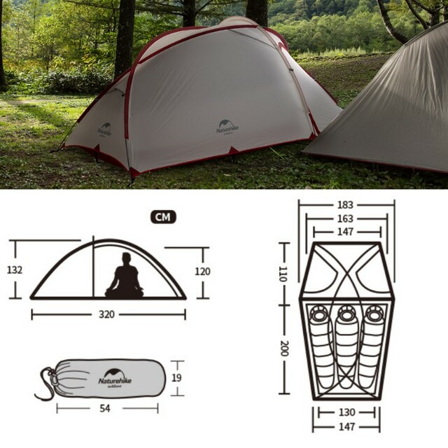 Naturehike Hiby3 タープ一体型3人用