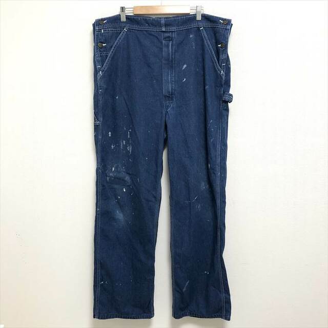 90s 古着 ローバックス オーバーオール デニム ワイド W37 L30の通販