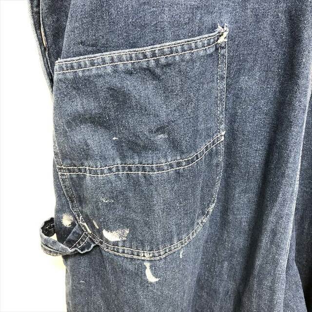 90s 古着 ローバックス オーバーオール デニム ワイド W37 L30の通販