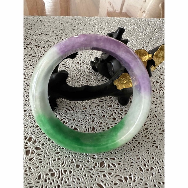 G-211 翡翠バングル 春彩腕輪 恋愛運 開運 お守り 内径59mm