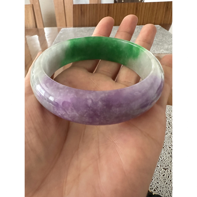 G-211 翡翠バングル 春彩腕輪 恋愛運 開運 お守り 内径59mm