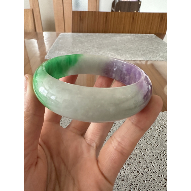 G-211 翡翠バングル 春彩腕輪 恋愛運 開運 お守り 内径59mm