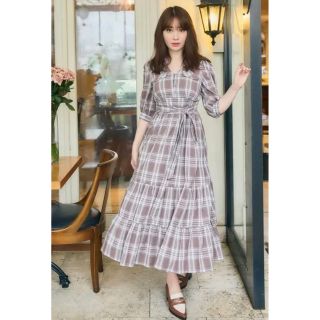 ハーリップトゥ(Her lip to)のBergamo Plaid Tiered Long Dress herlipto(ロングワンピース/マキシワンピース)